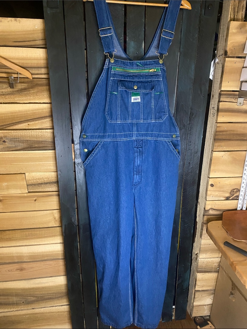 Liberty Men's Blue Denim carpenter Overalls Classic Workwear Style size 40x30